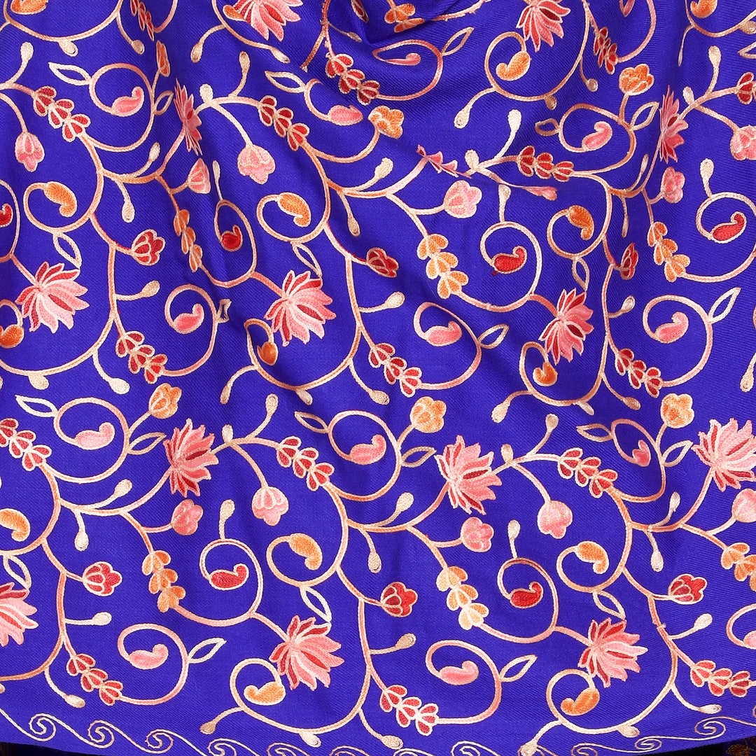 Women's Aari Embroidered Wool Stole