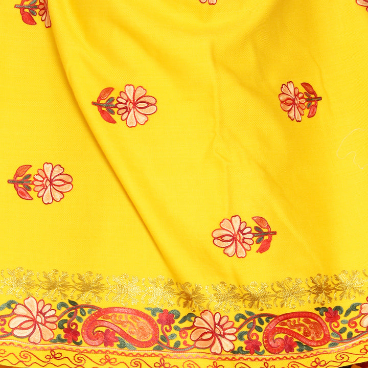 Women's Aari Embroidered Wool Stole