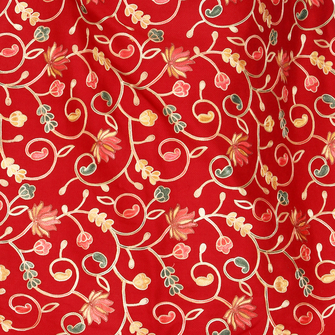 Women's Aari Embroidered Wool Stole