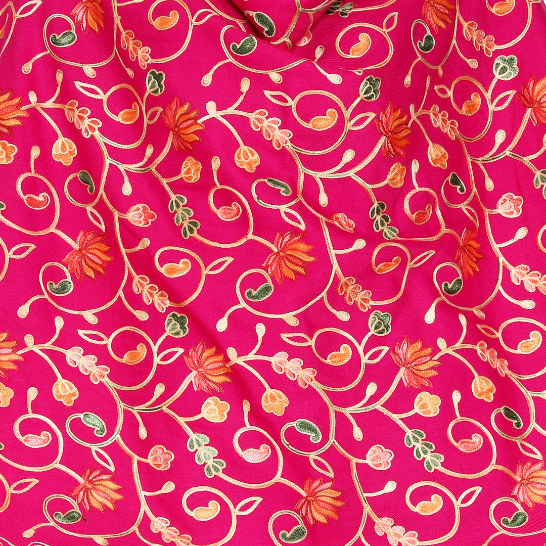 Women's Aari Embroidered Wool Stole