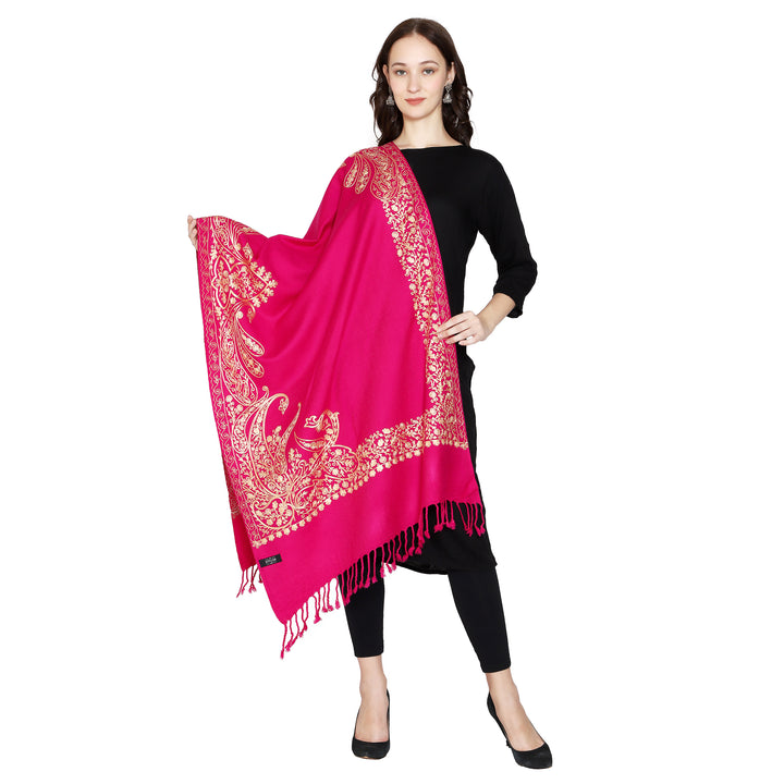 Women's Aari Embroidered Wool Stole