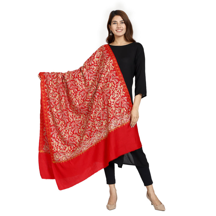 Women's Aari Embroidered Wool Shawl