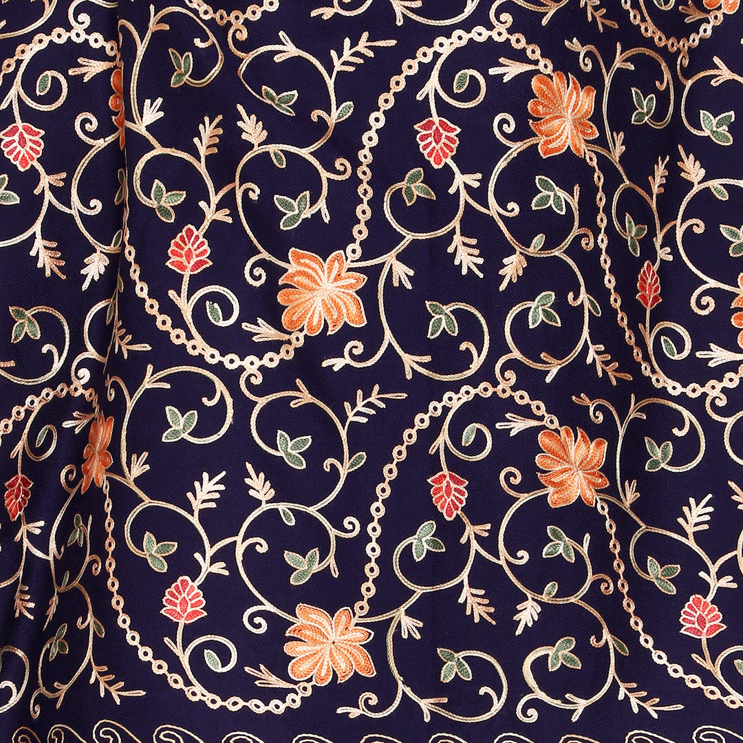 Women's Aari Embroidered Wool Stole