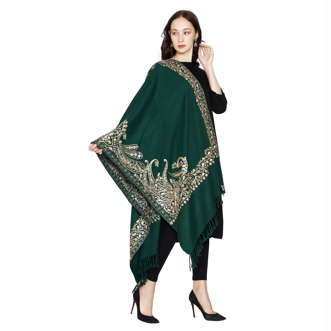 Women's Aari Embroidered Wool Stole
