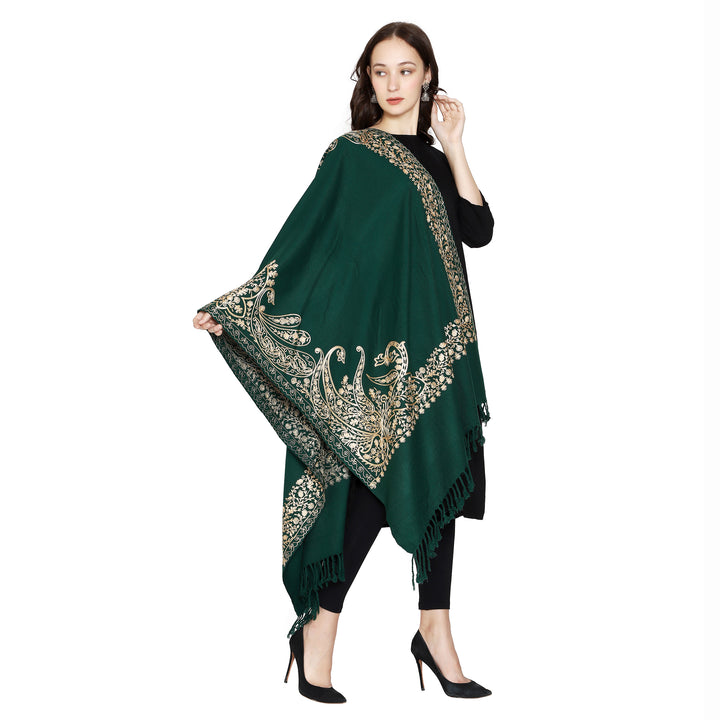 Women's Aari Embroidered Wool Stole