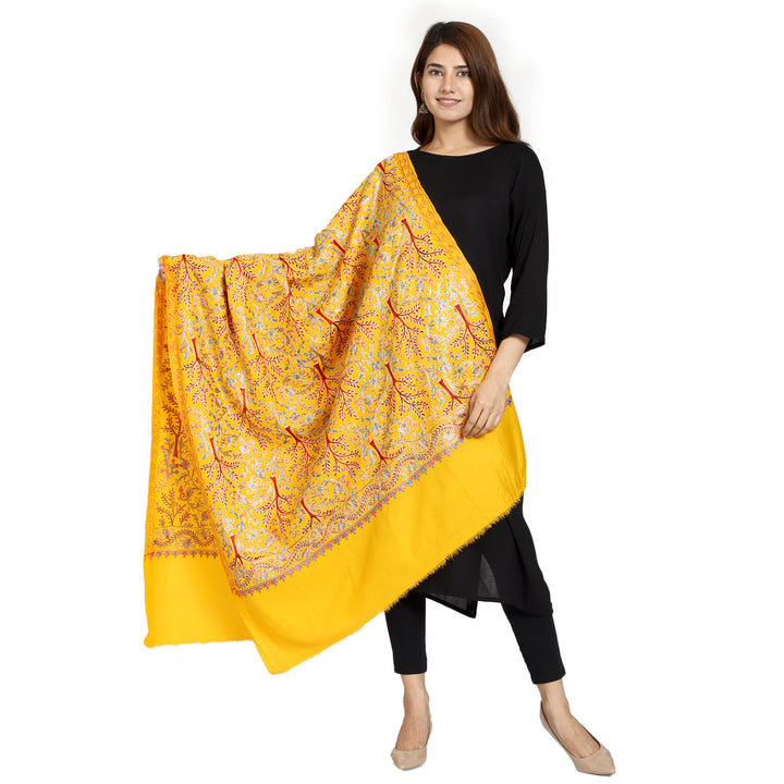 Women's Aari Embroidered Wool Shawl