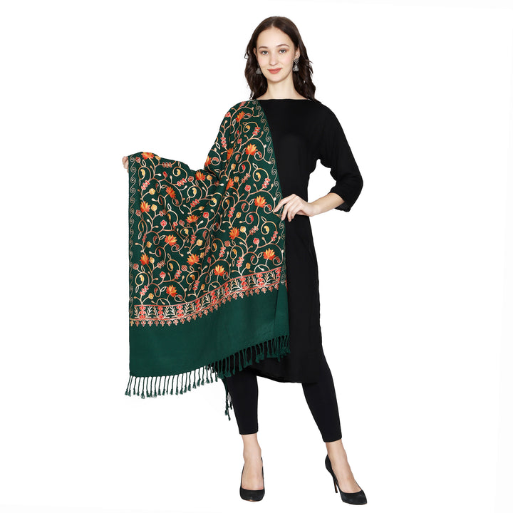 Women's Aari Embroidered Wool Stole