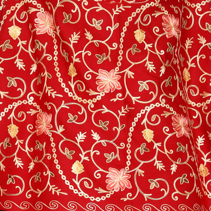 Women's Aari Embroidered Wool Stole