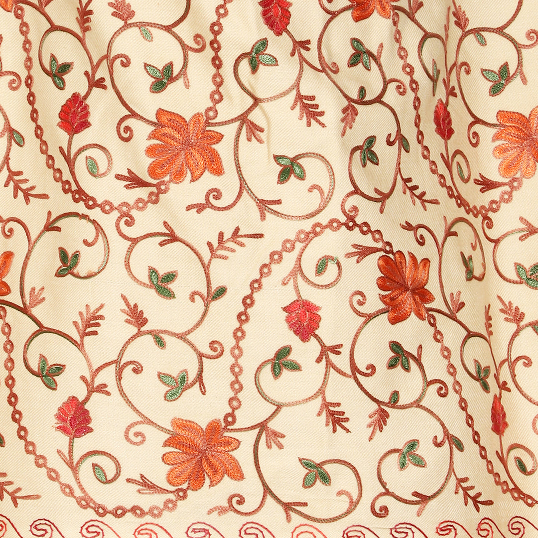 Women's Aari Embroidered Wool Stole