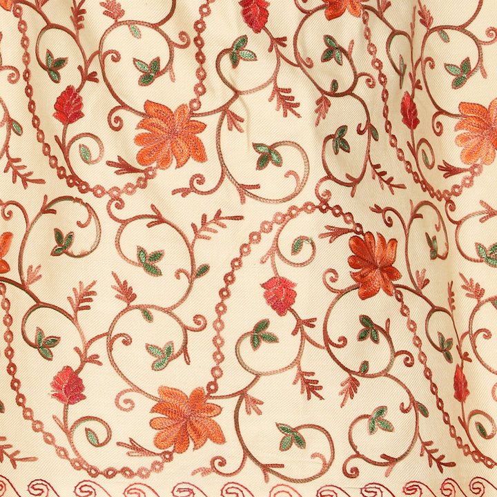 Women's Aari Embroidered Wool Stole