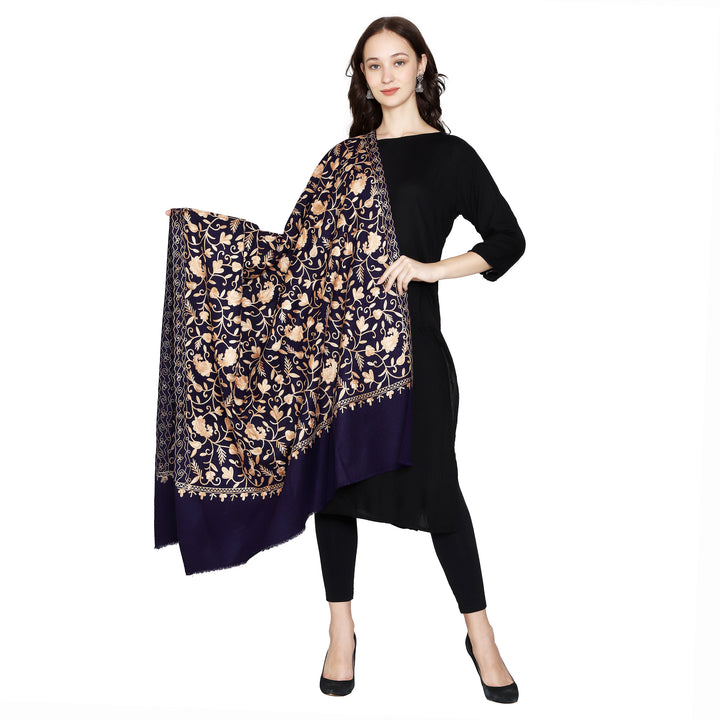 Women's Aari Embroidered Wool Shawl