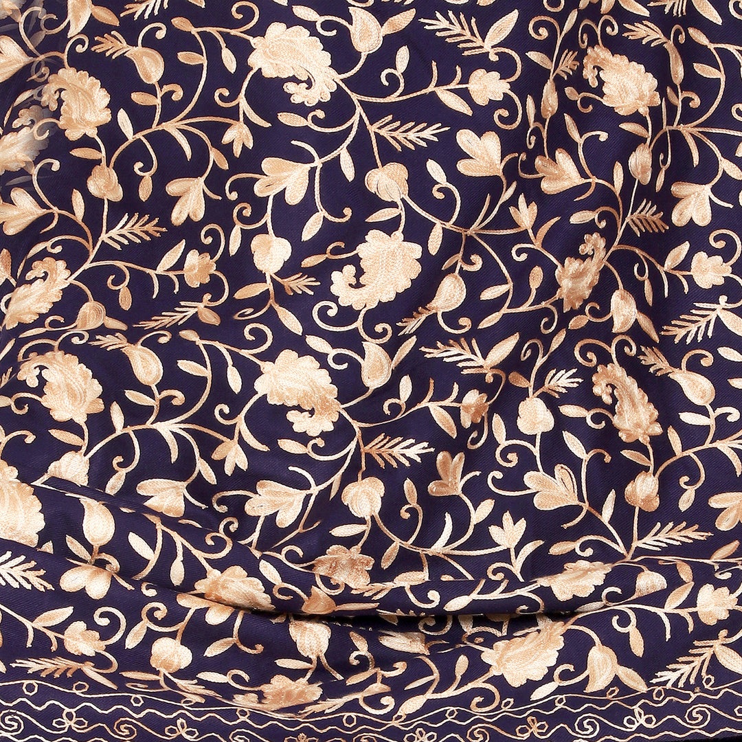 Women's Aari Embroidered Wool Shawl