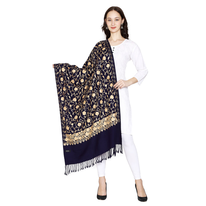 Women's Aari Embroidered Wool Stole