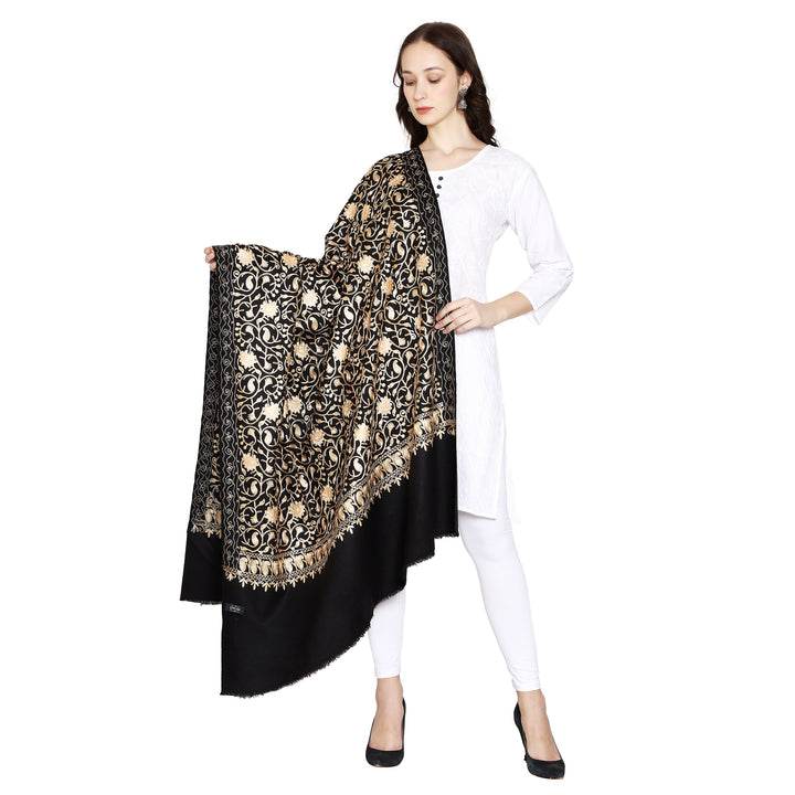 Women's Aari Embroidered Wool Shawl