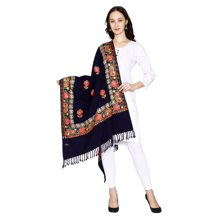 Women's Aari Embroidered Wool Stole