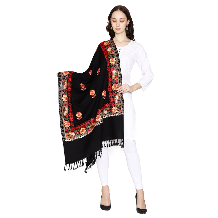 Women's Aari Embroidered Wool Stole