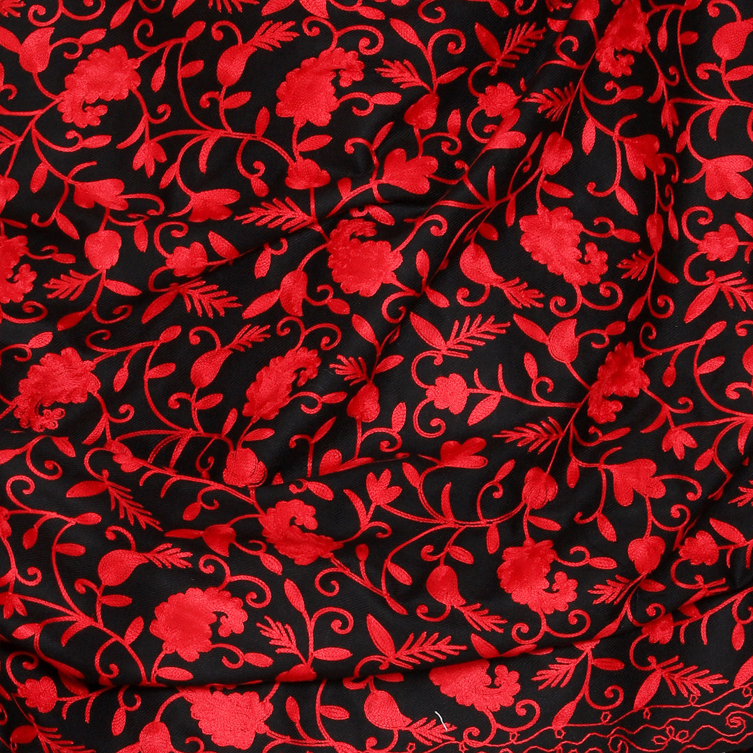 Women's Aari Embroidered Wool Shawl