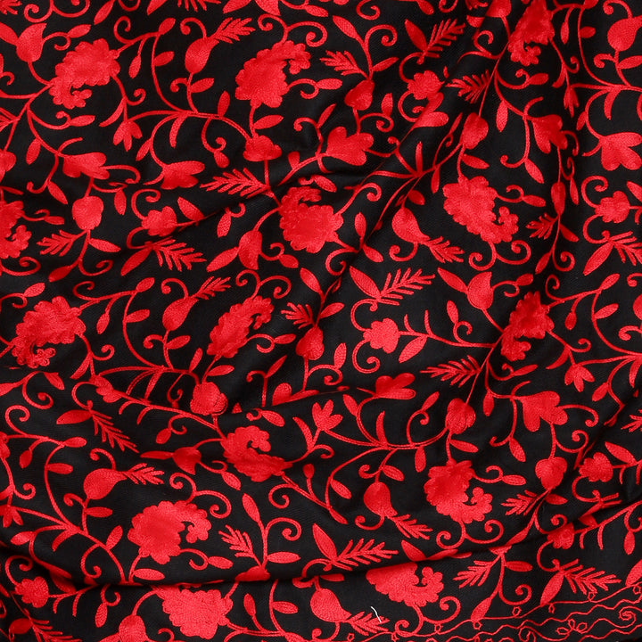 Women's Aari Embroidered Wool Shawl