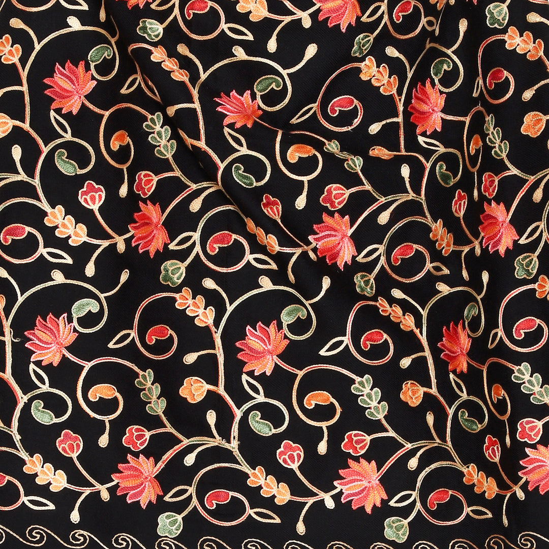 Women's Aari Embroidered Wool Stole