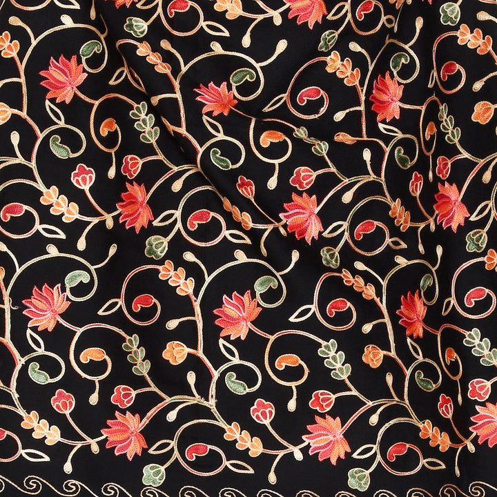 Women's Aari Embroidered Wool Stole