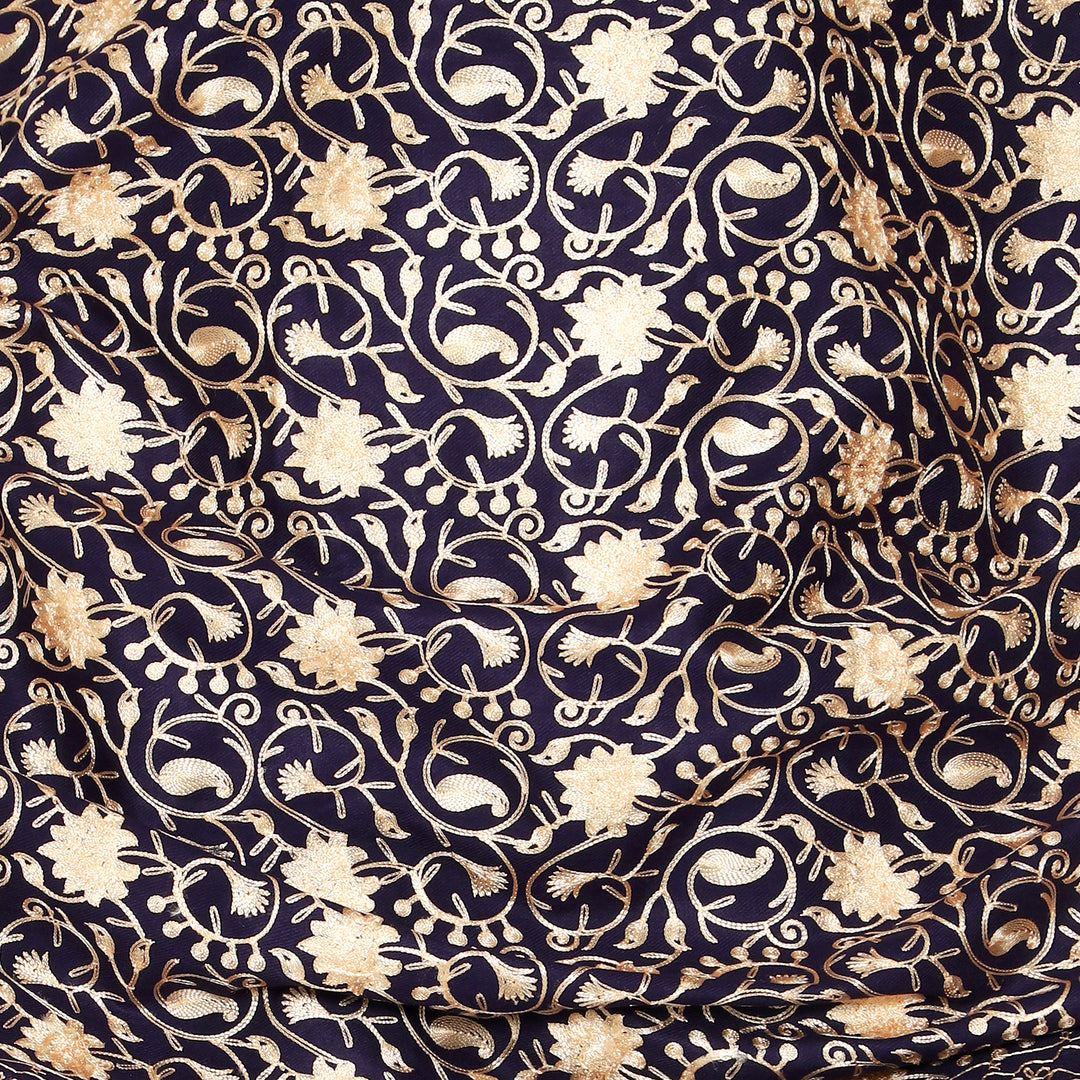 Women's Aari Embroidered Wool Shawl