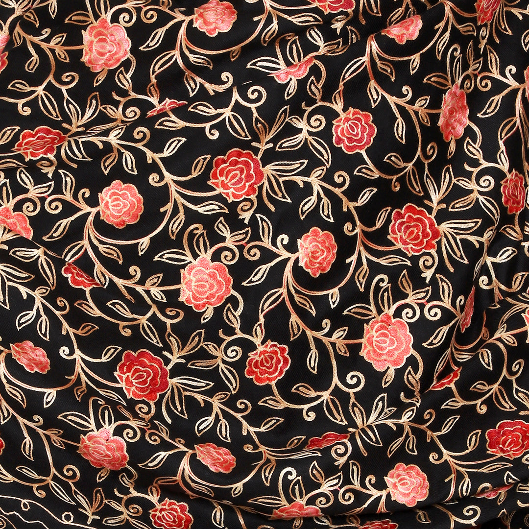 Women's Aari Embroidered Wool Shawl