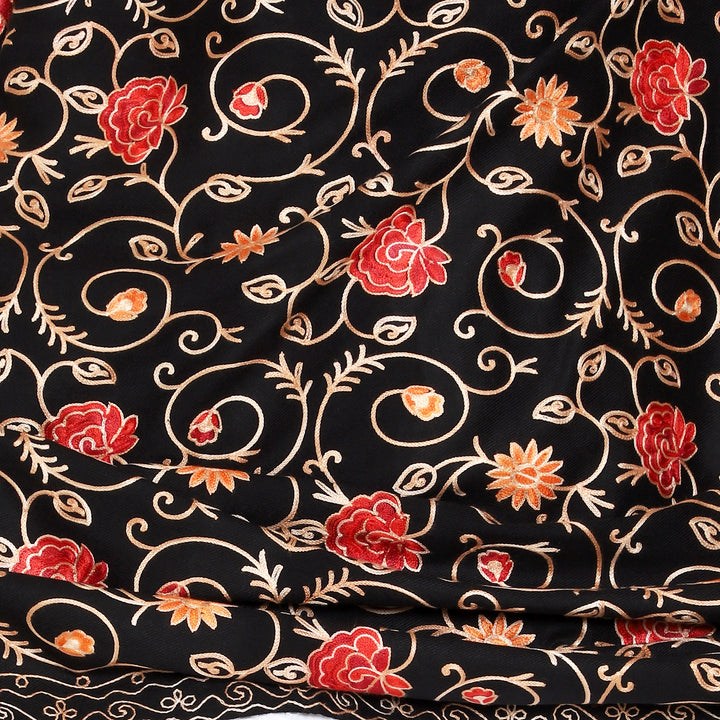 Women's Aari Embroidered Wool Shawl