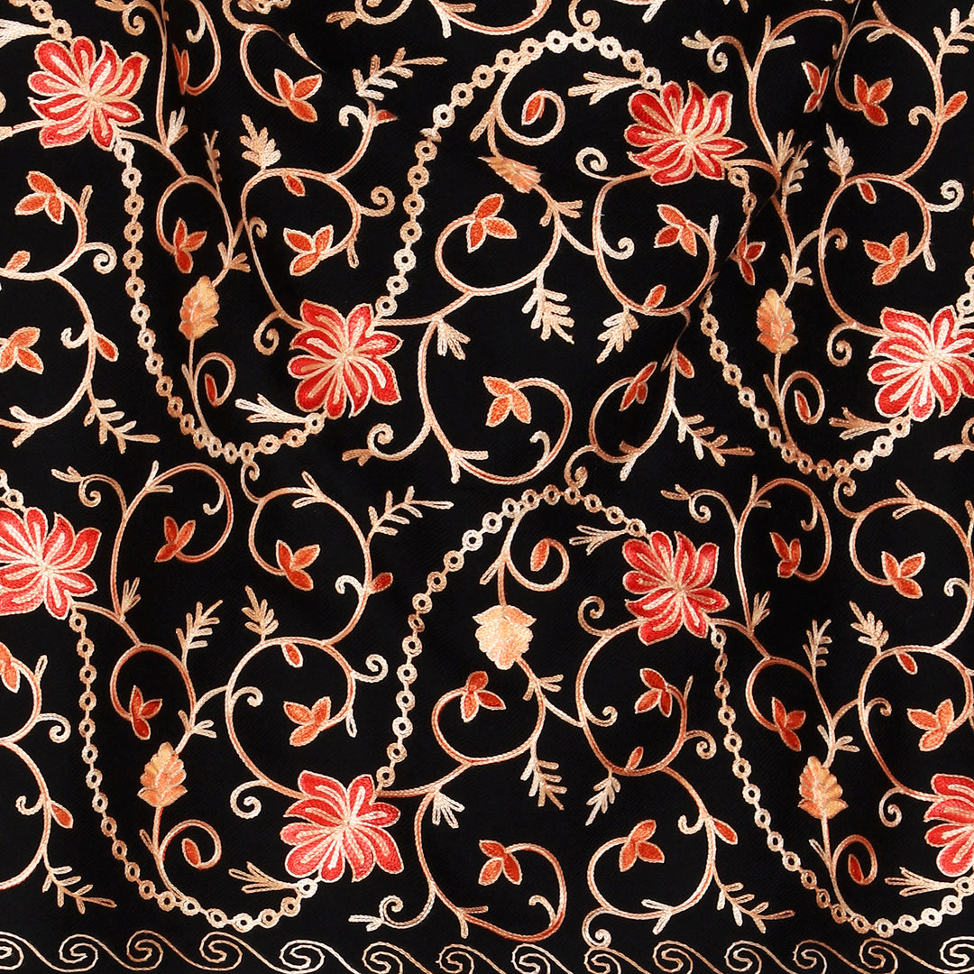 Women's Aari Embroidered Wool Stole