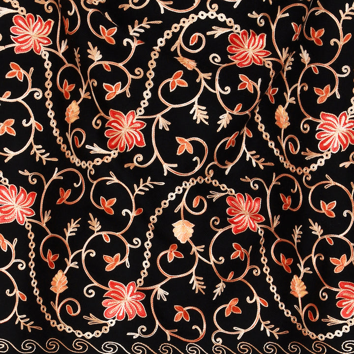 Women's Aari Embroidered Wool Stole