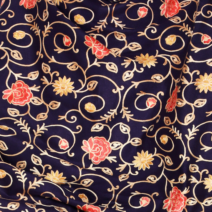 Women's Aari Embroidered Wool Shawl