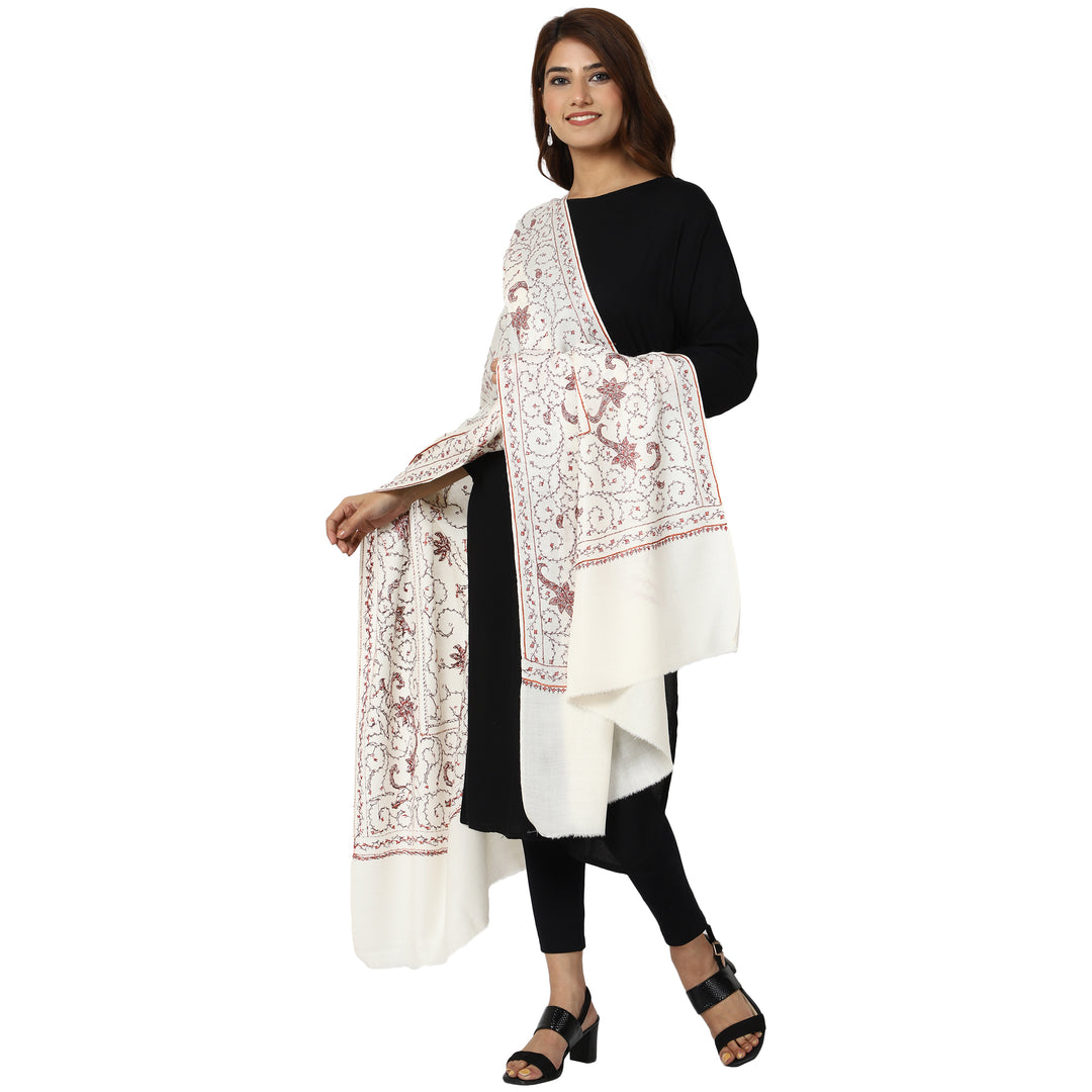 Women's Hand Embroidered Wool Shawl