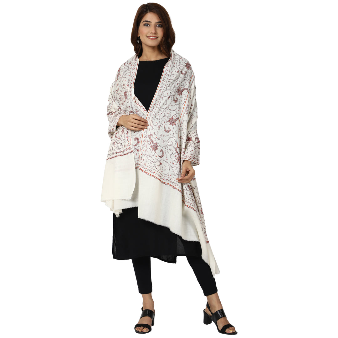 Women's Hand Embroidered Wool Shawl