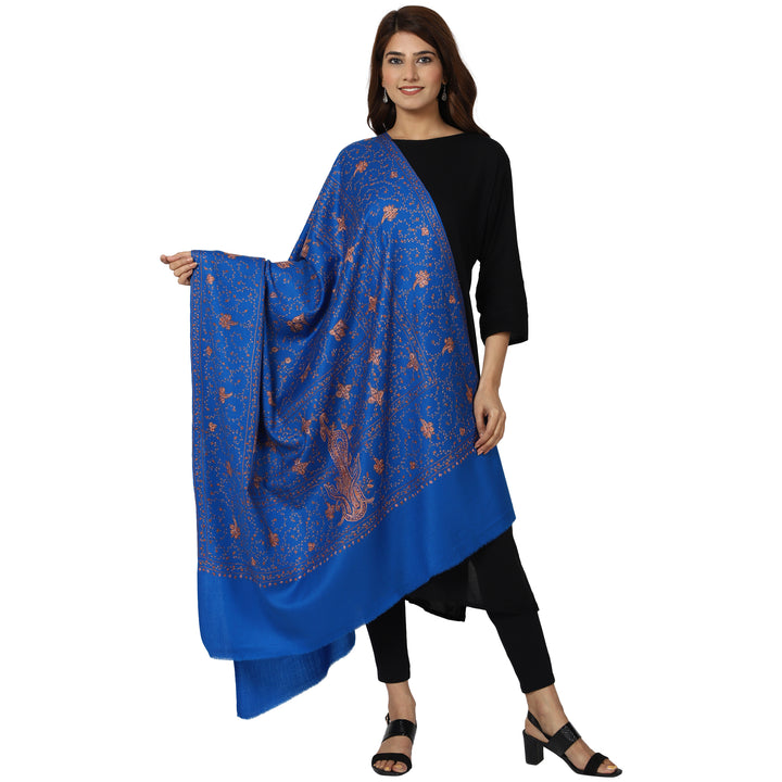 SWI स्टाइलिश पश्मीना शॉल महिलाओं के लिए, कश्मीरी हाथ की कढ़ाई - 928, साइज़ 40 X 80 इंच