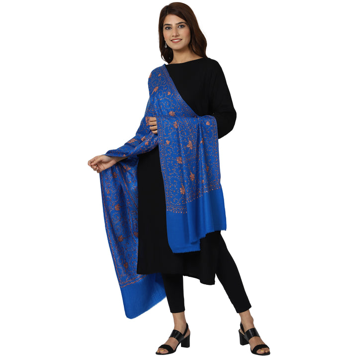 SWI स्टाइलिश पश्मीना शॉल महिलाओं के लिए, कश्मीरी हाथ की कढ़ाई - 928, साइज़ 40 X 80 इंच