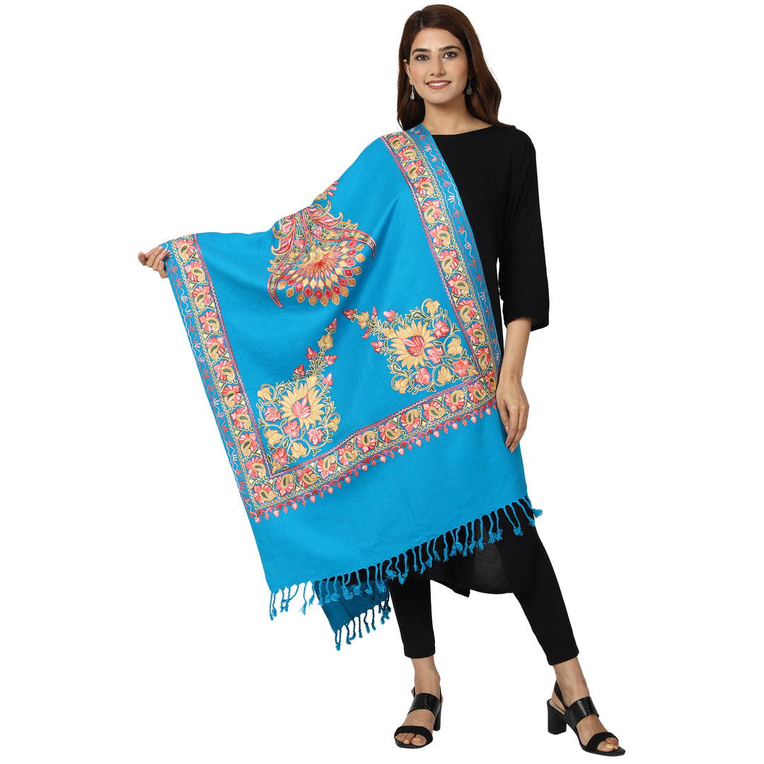 Women's Aari Embroidered Wool Stole