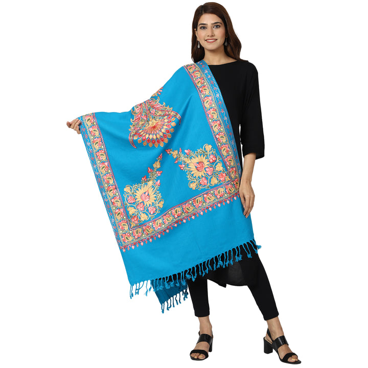 Women's Aari Embroidered Wool Stole
