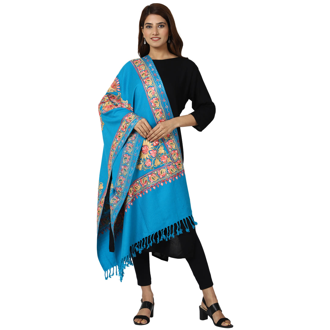 Women's Aari Embroidered Wool Stole