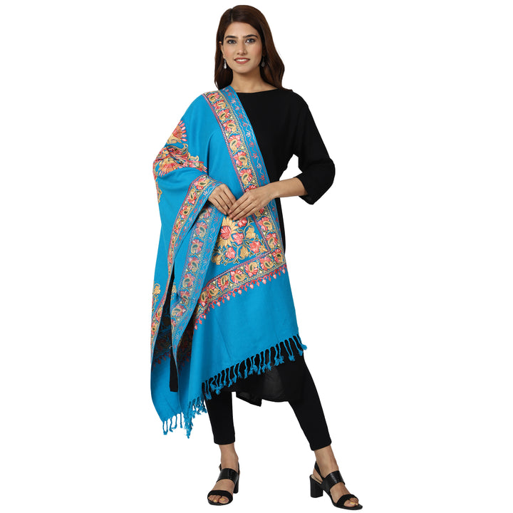 Women's Aari Embroidered Wool Stole