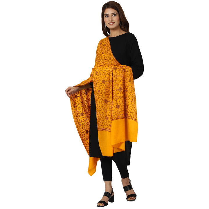 SWI स्टाइलिश पश्मीना शॉल महिलाओं के लिए, कश्मीरी हाथ की कढ़ाई - 928, साइज़ 40 X 80 इंच