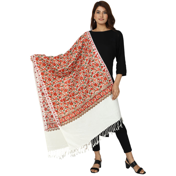 Women's Aari Embroidered Wool Stole