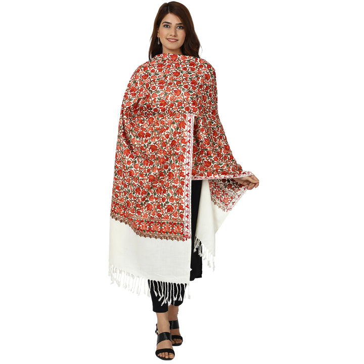 Women's Aari Embroidered Wool Stole