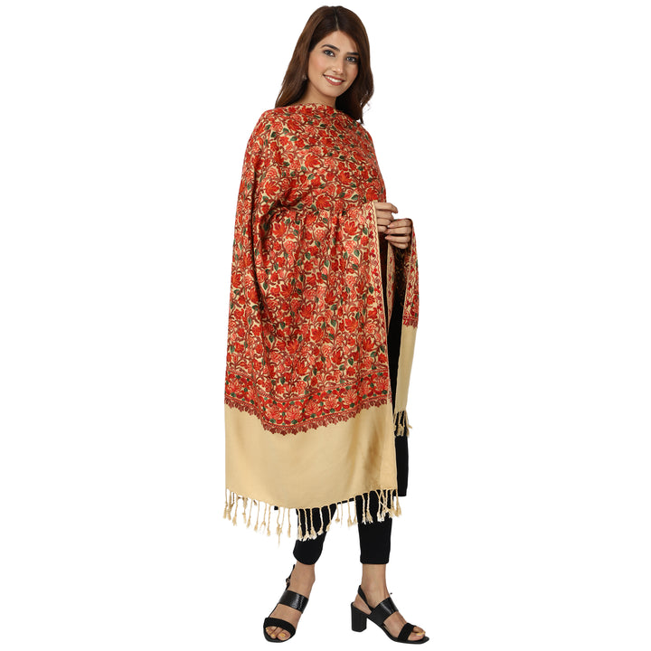 Women's Aari Embroidered Wool Stole