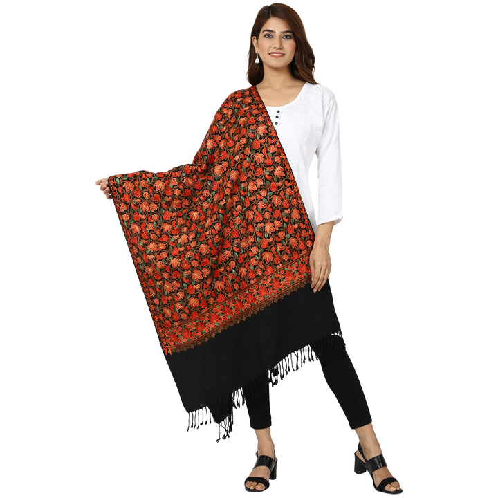 Women's Aari Embroidered Wool Stole