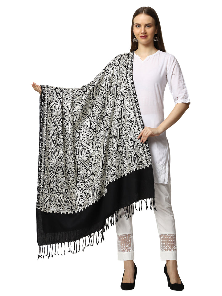 Women's Aari Embroidered Wool Shawl