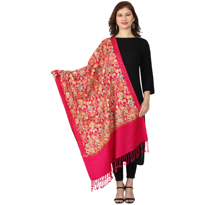 Women's Aari Embroidered Wool Stole