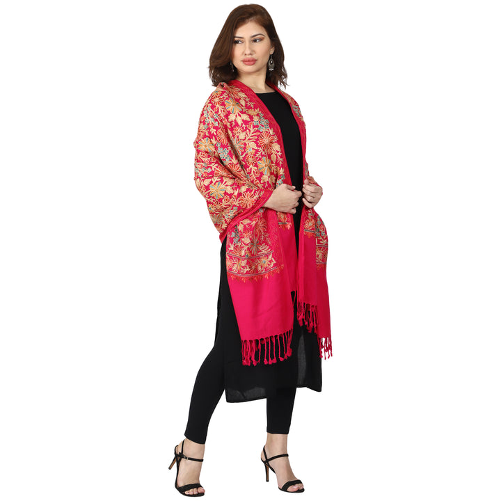 Women's Aari Embroidered Wool Stole