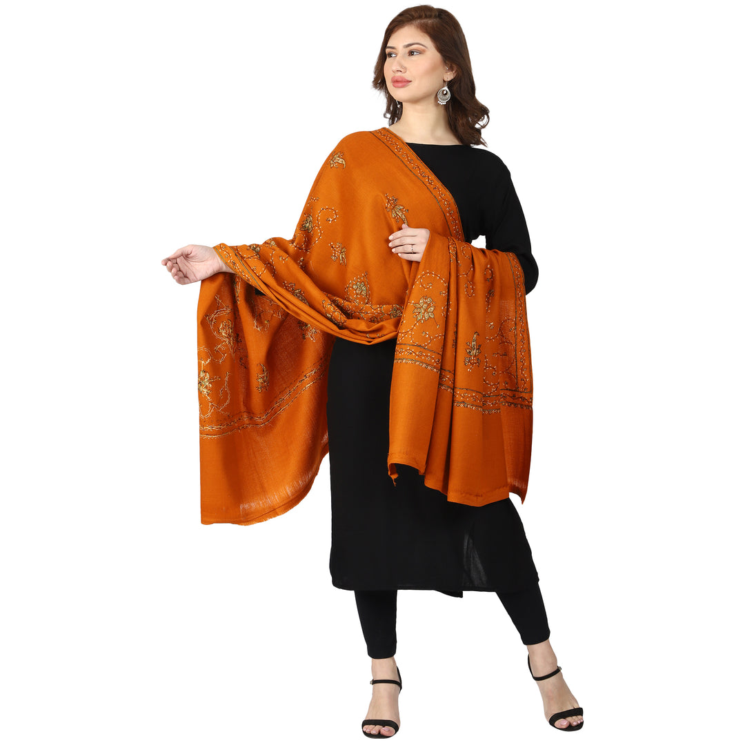 Women's Hand Embroidered Wool Shawl