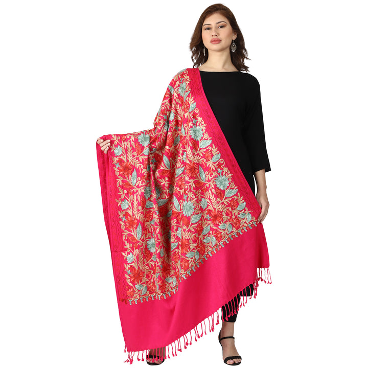 Women's Aari Embroidered Wool Shawl