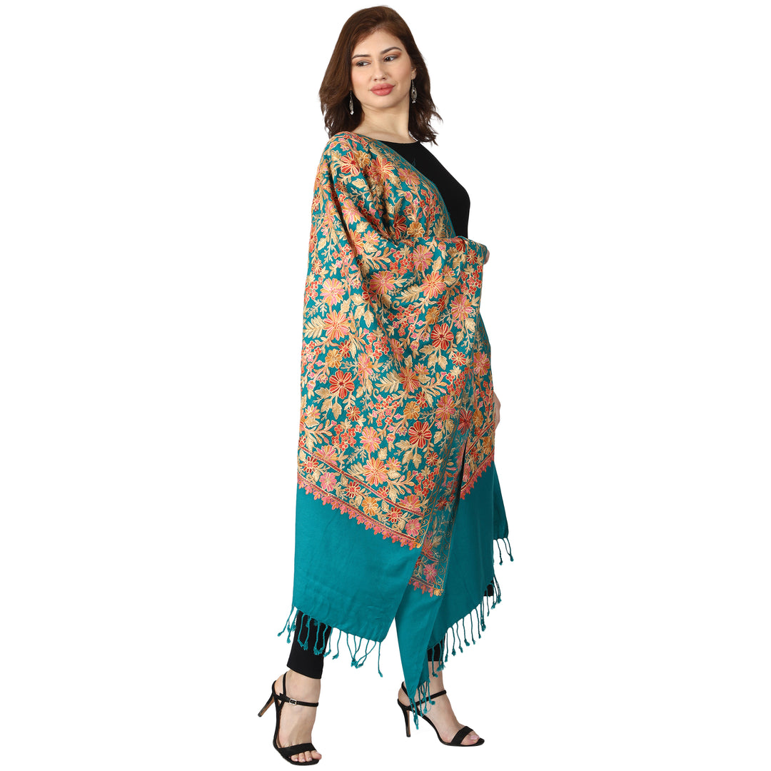 Women's Aari Embroidered Wool Stole