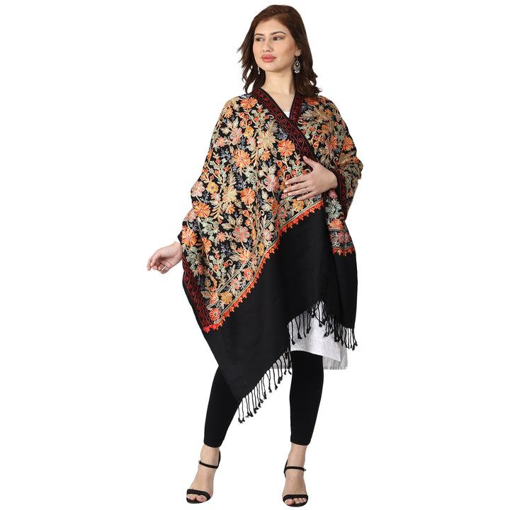 Women's Aari Embroidered Wool Stole